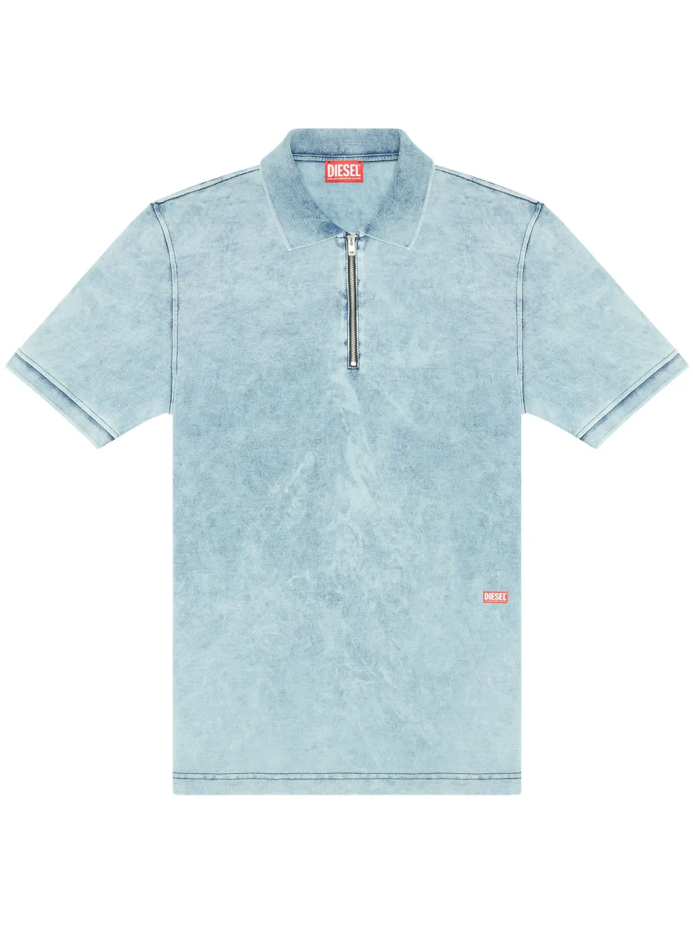 Diesel T-Smith-Zip acid-washed polo shirt | Smart Closet
