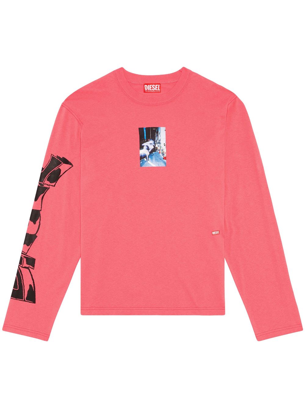 Diesel Photograph-print Long-sleeve T-shirt In Pink