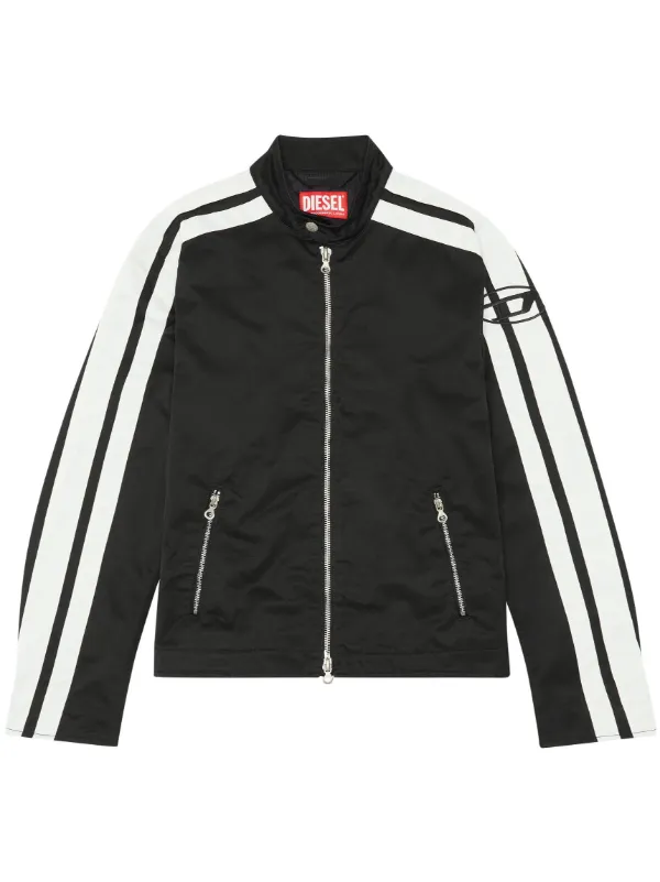 Diesel logo-embroidered Zipped Biker Jacket - Farfetch