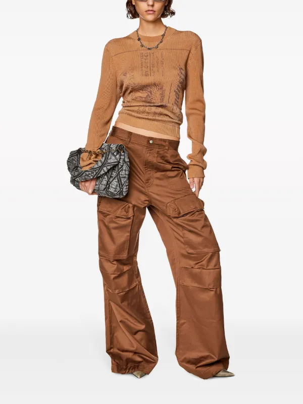 Satin cargo trousers - Brown - Ladies