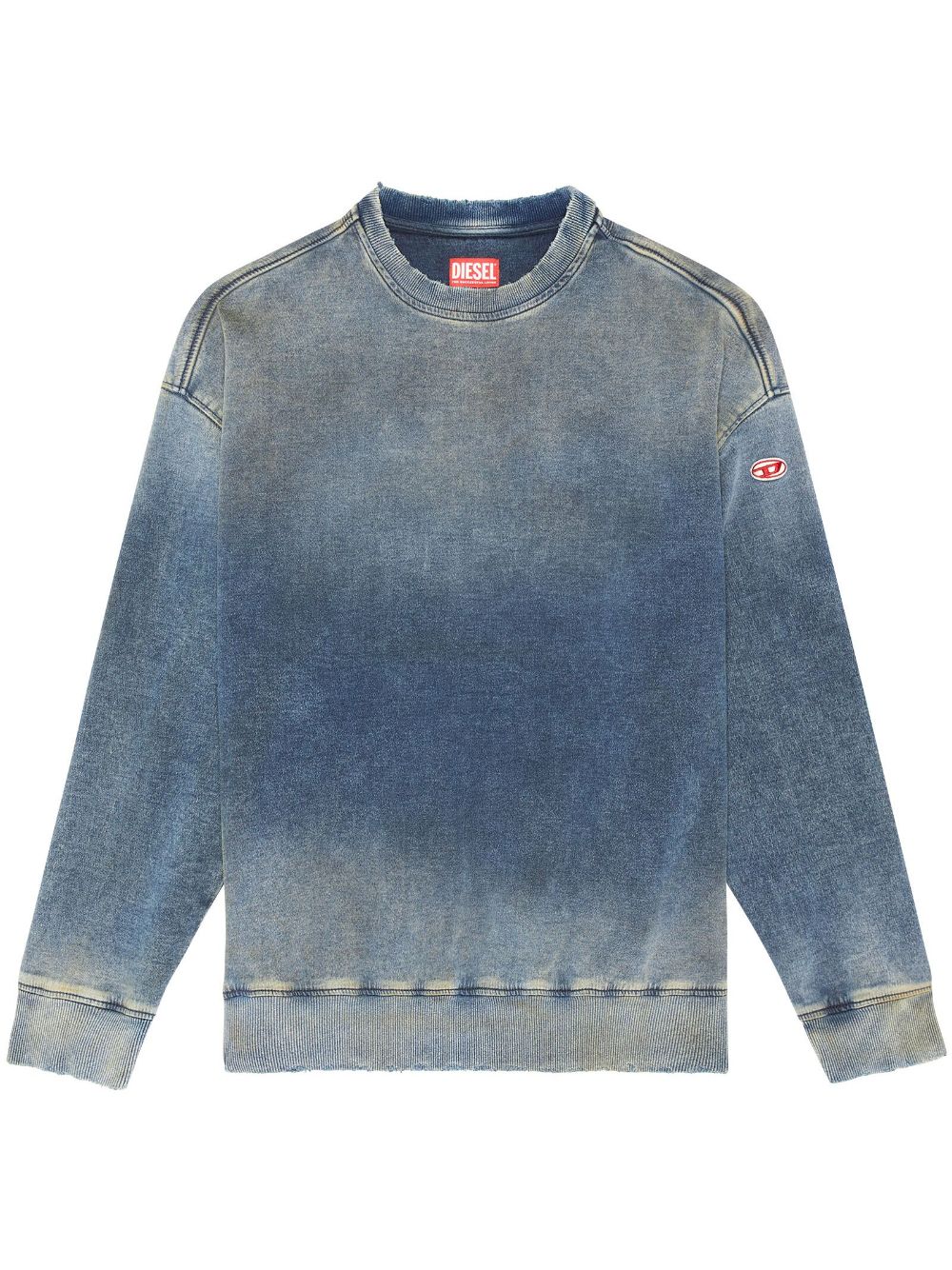 Shop Diesel D-krib-ne Logo-patch Denim Sweatshirt In Blue
