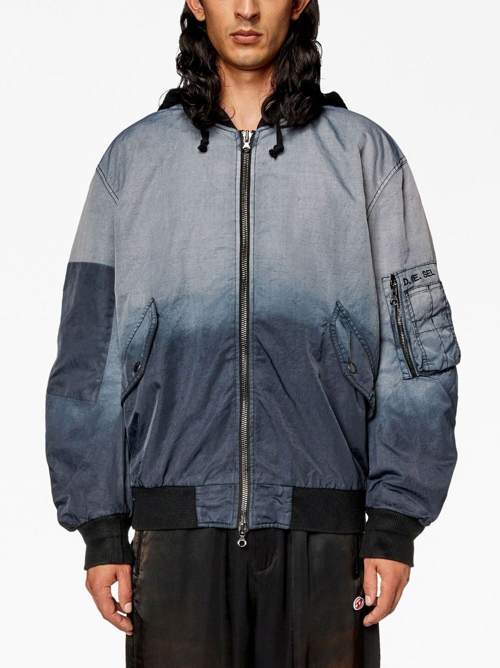 Diesel J-Common Hooded Bomber Jacket | Blue | FARFETCH