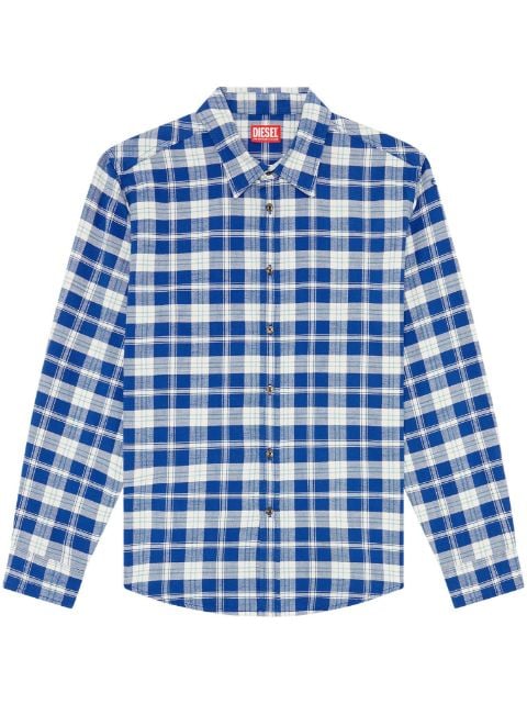 Diesel S-Umbe-Nw checked cotton shirt