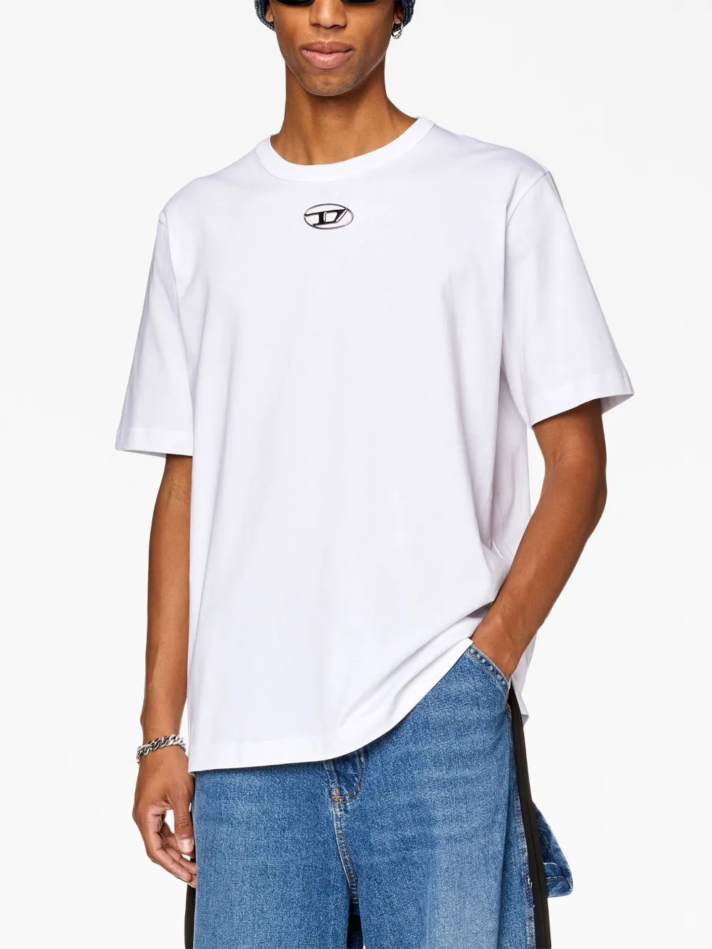 Shop Diesel T-just-od Cotton T-shirt In White