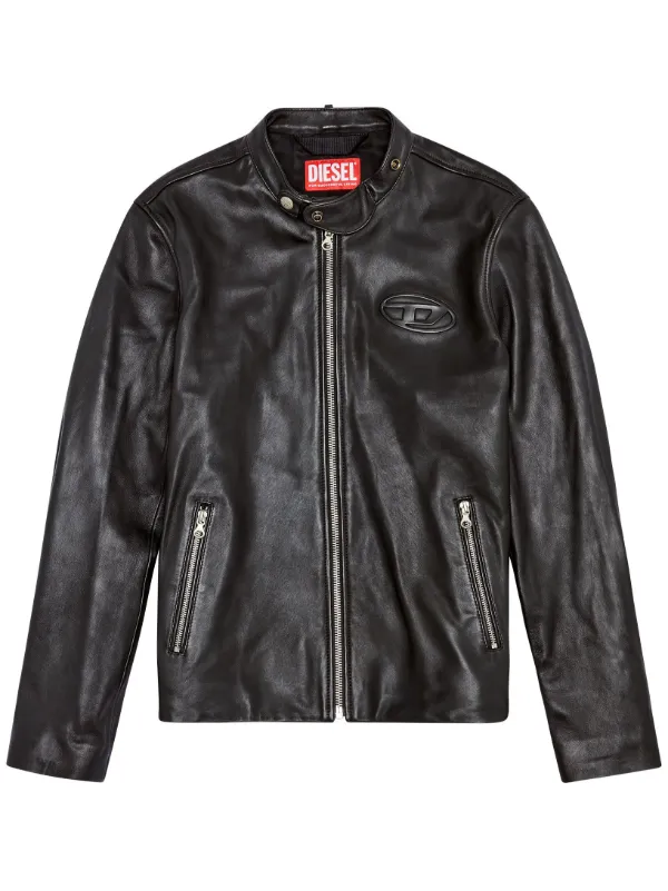 Jaqueta de couro diesel hot sale masculina