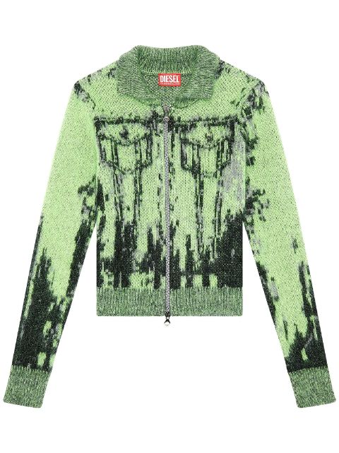 Diesel M-Taphos patterned intarsia-knit jumper Women