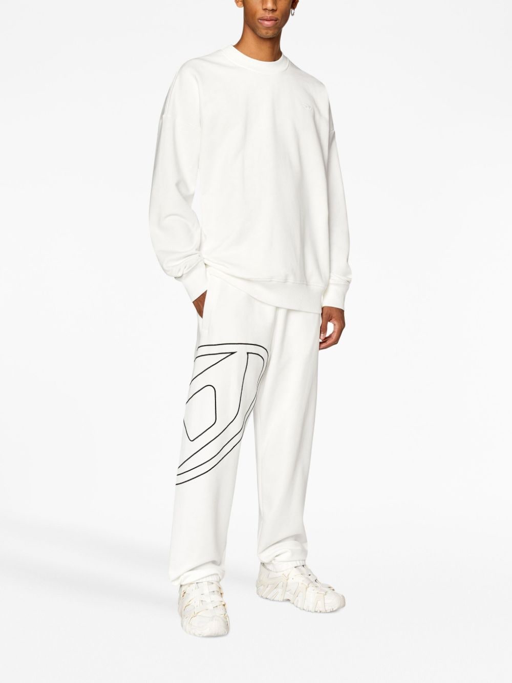 Diesel Oval-D embroidered track pants - Wit