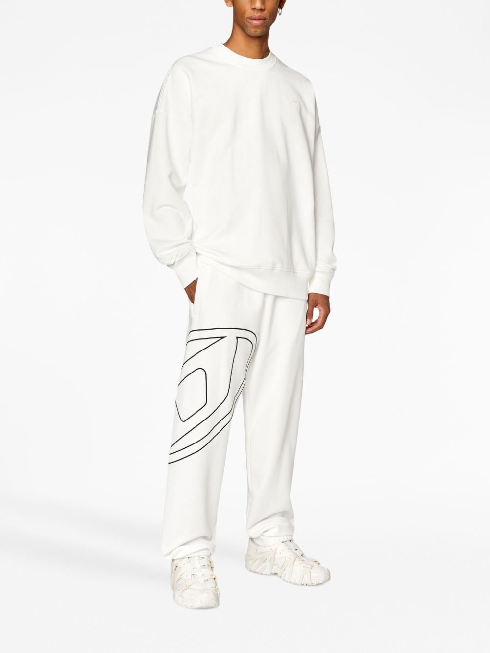 Shop Diesel P-marky-megoval-d Cotton Track Pants In White