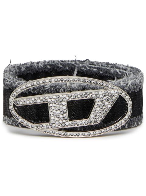 Diesel 1DR logo-buckle cotton belt Women