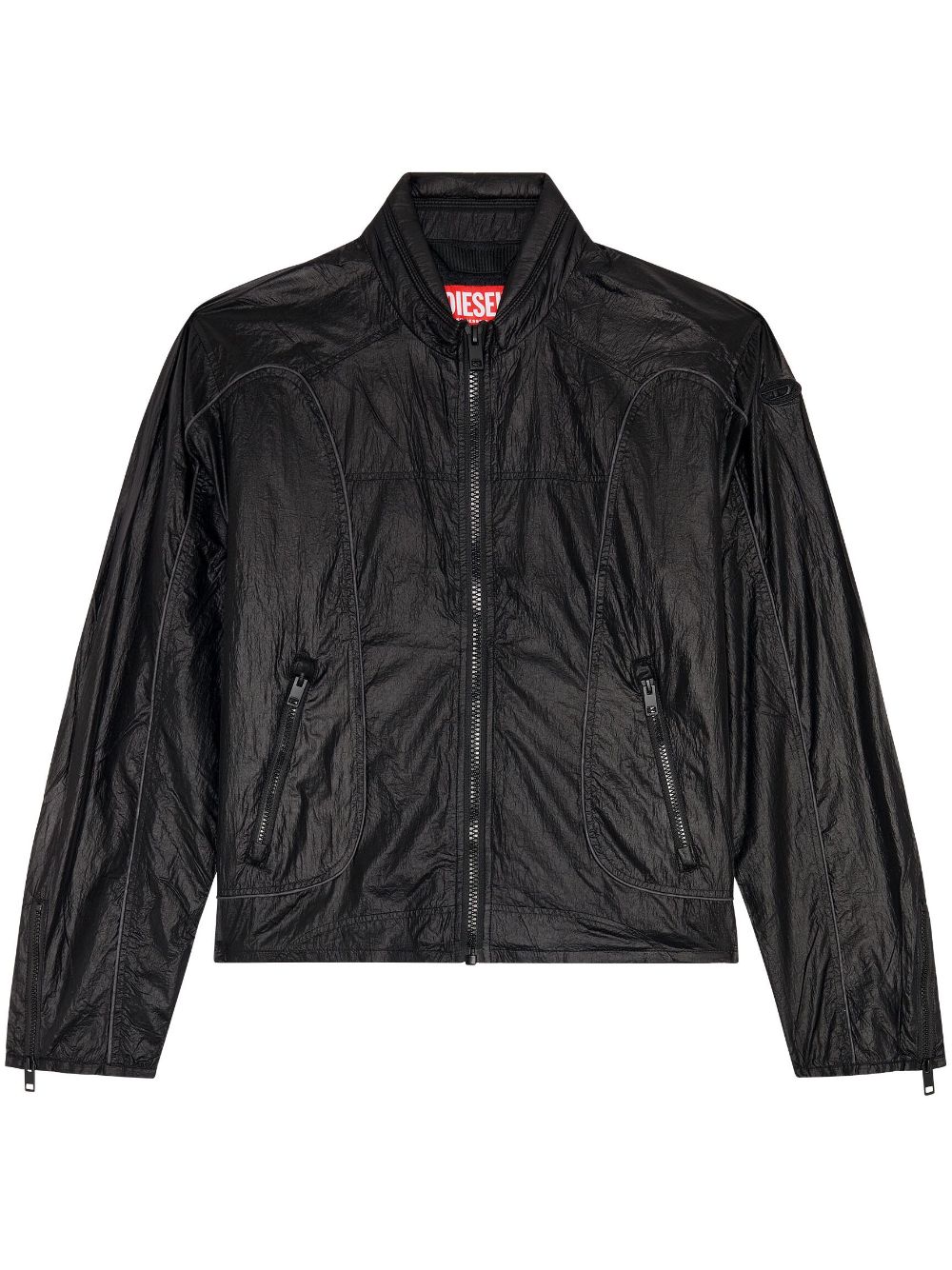 Diesel logo-patch zipped jacket - Black