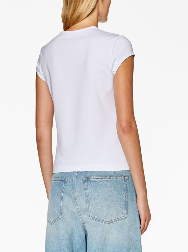 DIESEL Logo Cut-out Top in White