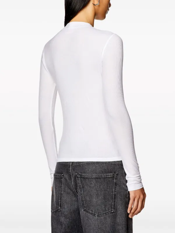Diesel T-Mokky-Ls-Microdiv mock-neck Top | White | FARFETCH