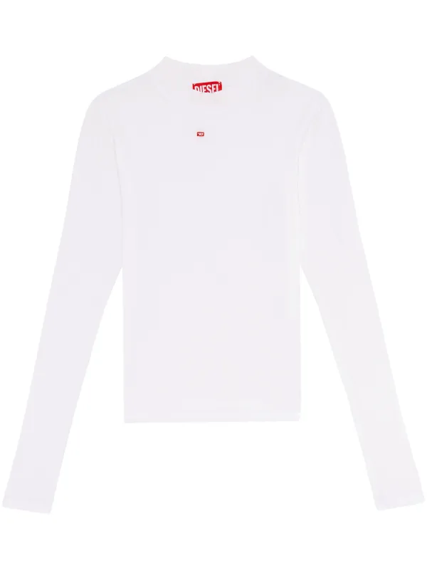 Diesel T-Mokky-Ls-Microdiv mock-neck Top | White | FARFETCH CA