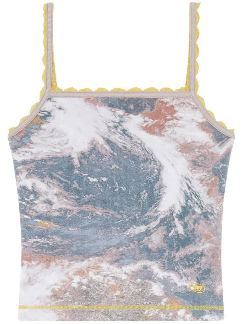 Diesel planet-print stretch tank top
