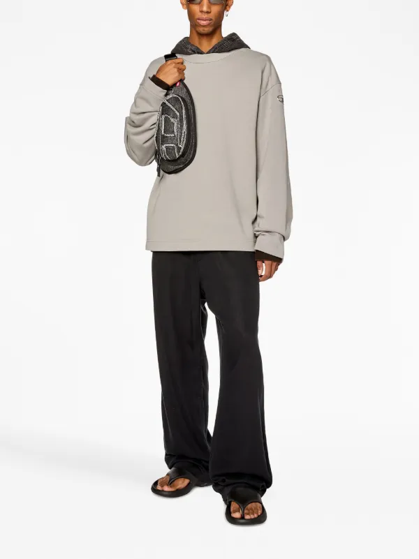 Men's Sweatshirt with metallic logo | Black | Diesel