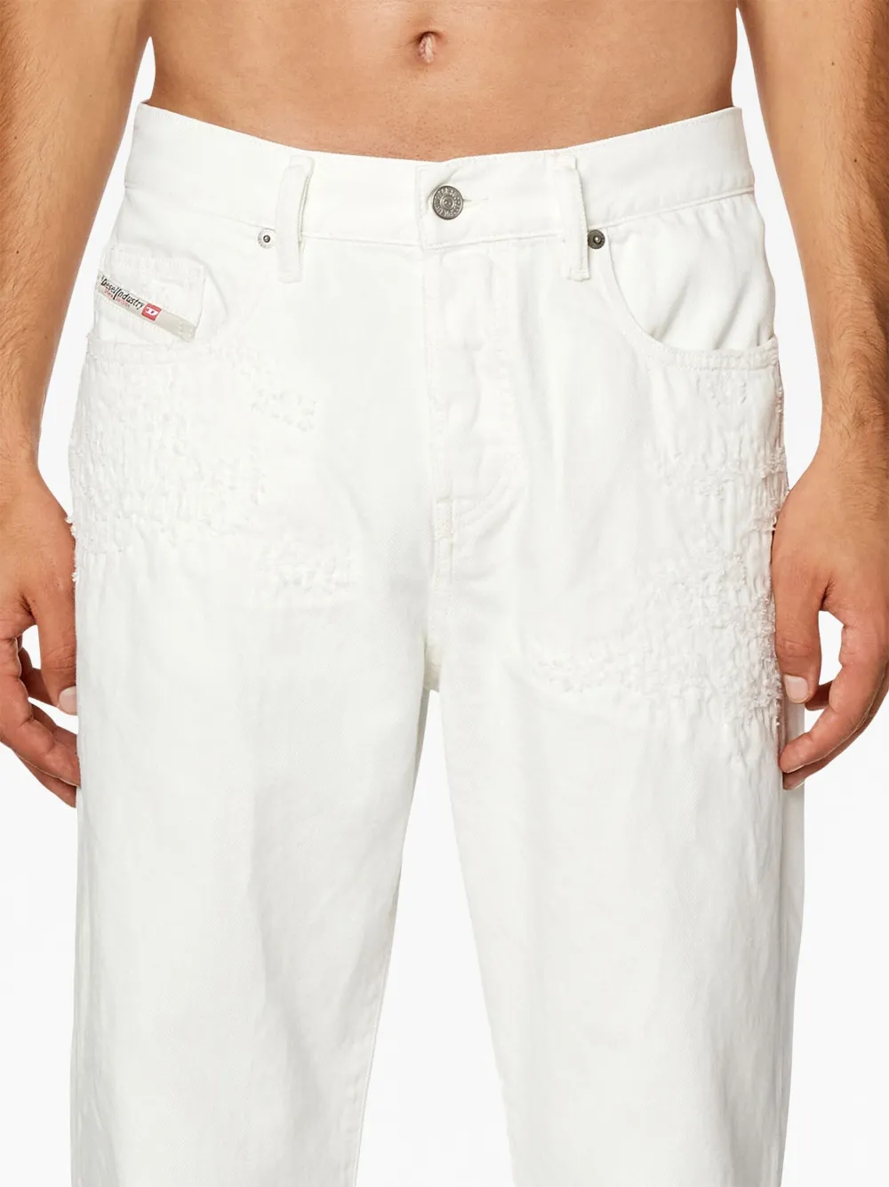 Shop Diesel 2020 D-viker 068hb Straight-leg Jeans In White