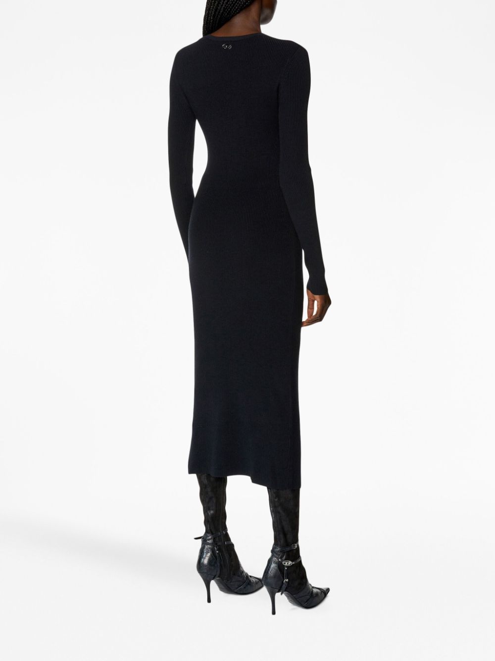 Shop Diesel M-pelagos Cut-out Detail Midi Dress In Black