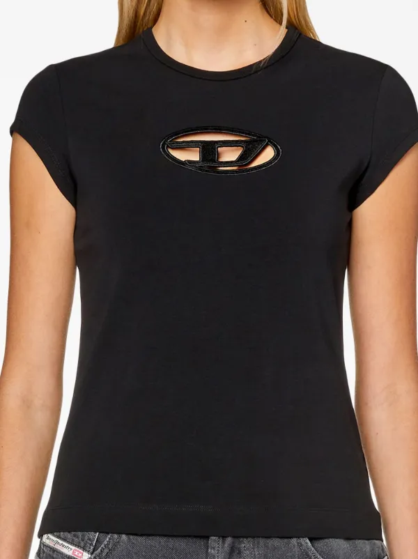 DIESEL Logo Cut-out Top in Black