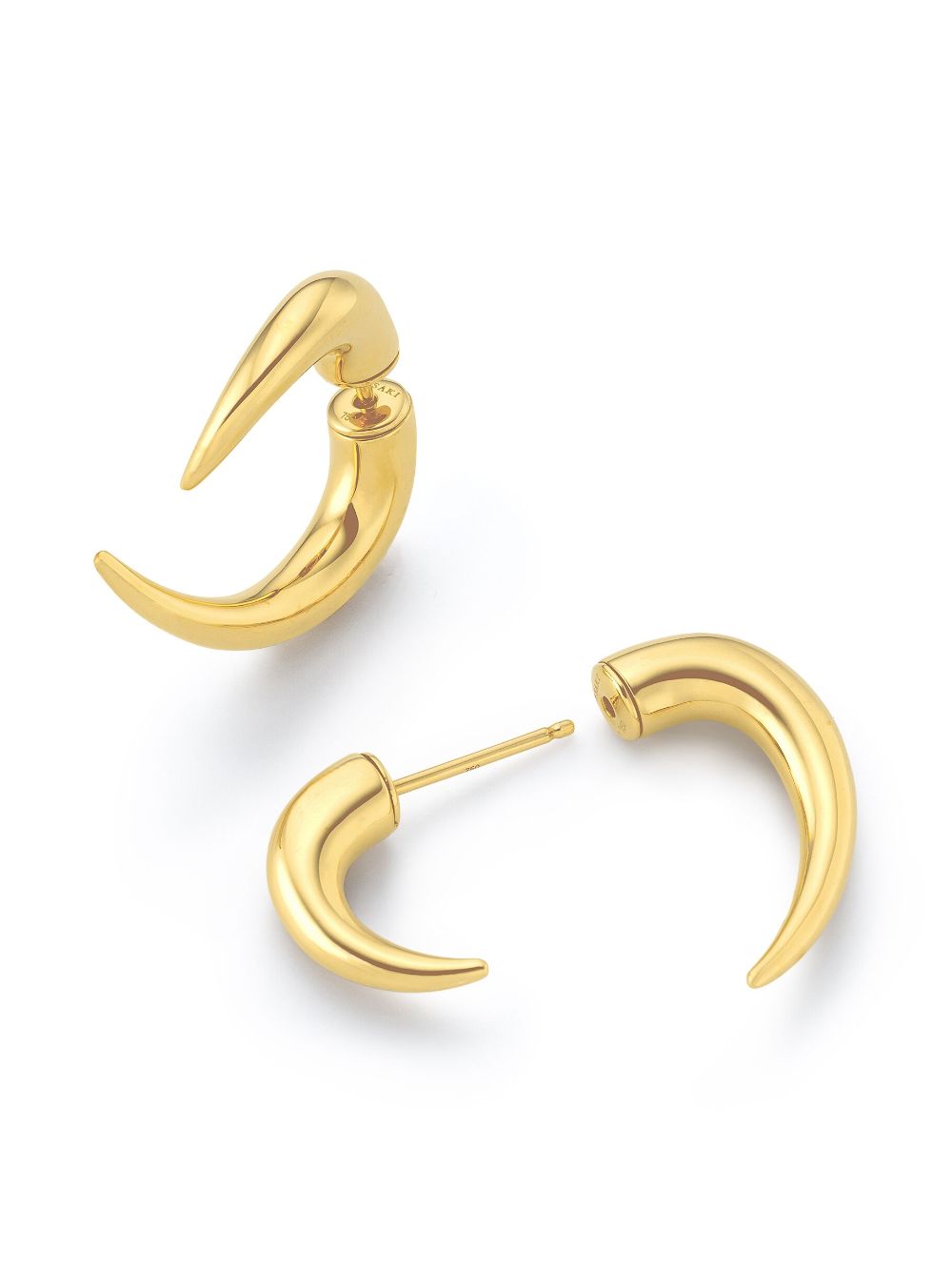 Shop Tasaki 18kt Yellow Gold Collection Line Danger Horn Earrigs