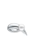 TASAKI 18kt white gold Collection Line Danger Horn Plus pearl and diamond ear cuff - Silver