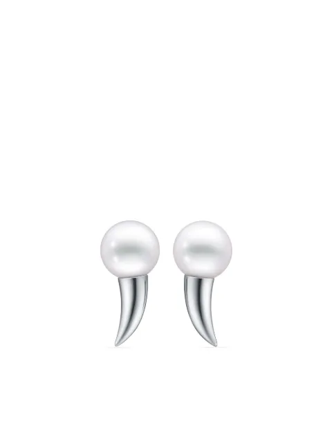 TASAKI aretes Collection Line Danger en oro blanco de 18kt con perla