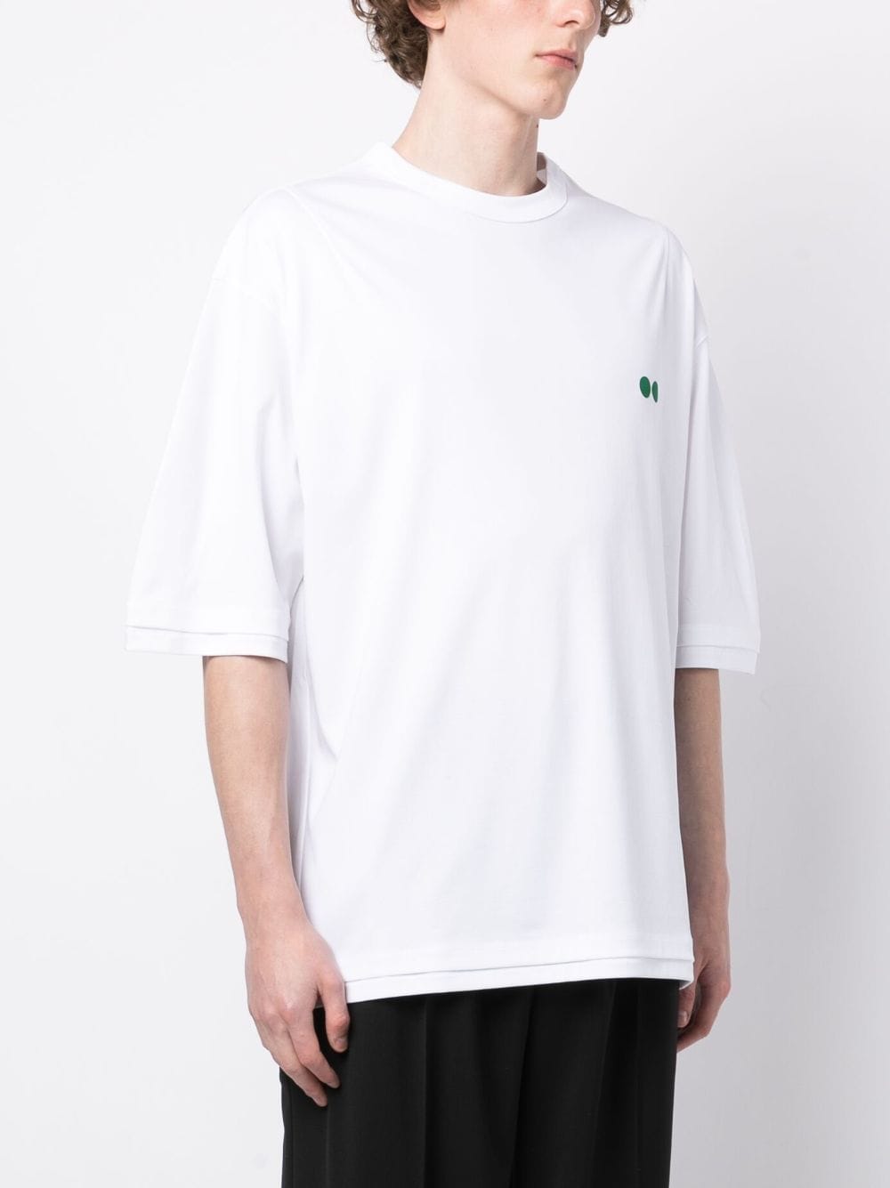 Shop Songzio Painter Crew Neck Cotton T-shirt In White