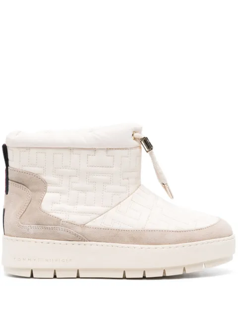 Tommy Hilfiger monogram-jacquard platform snow boots