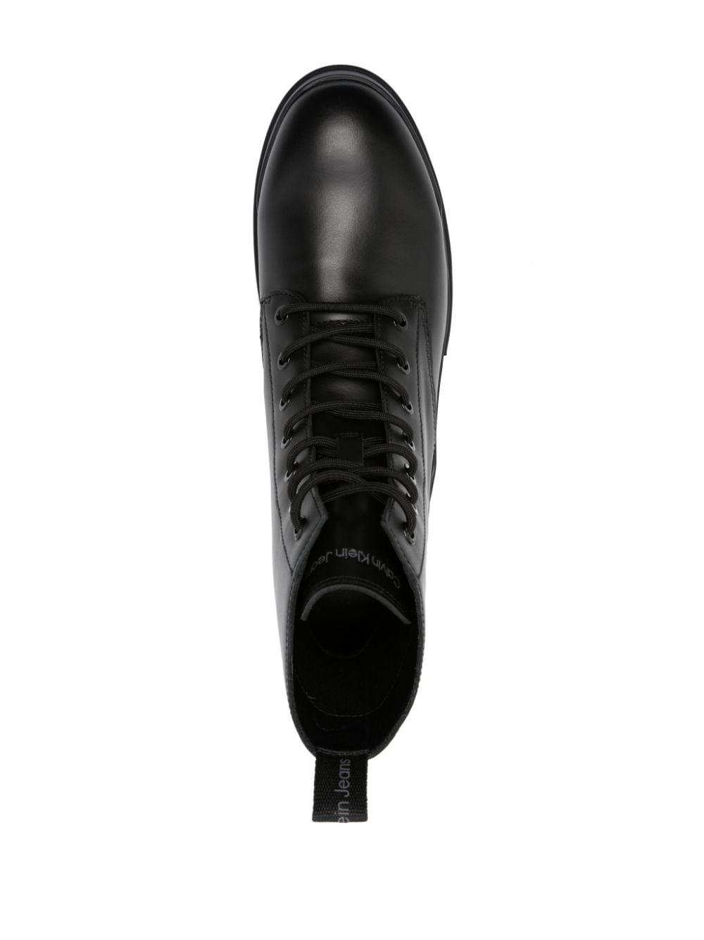 Shop Calvin Klein Jeans Est.1978 Panelled 60mm Leather Combat Boots In Black