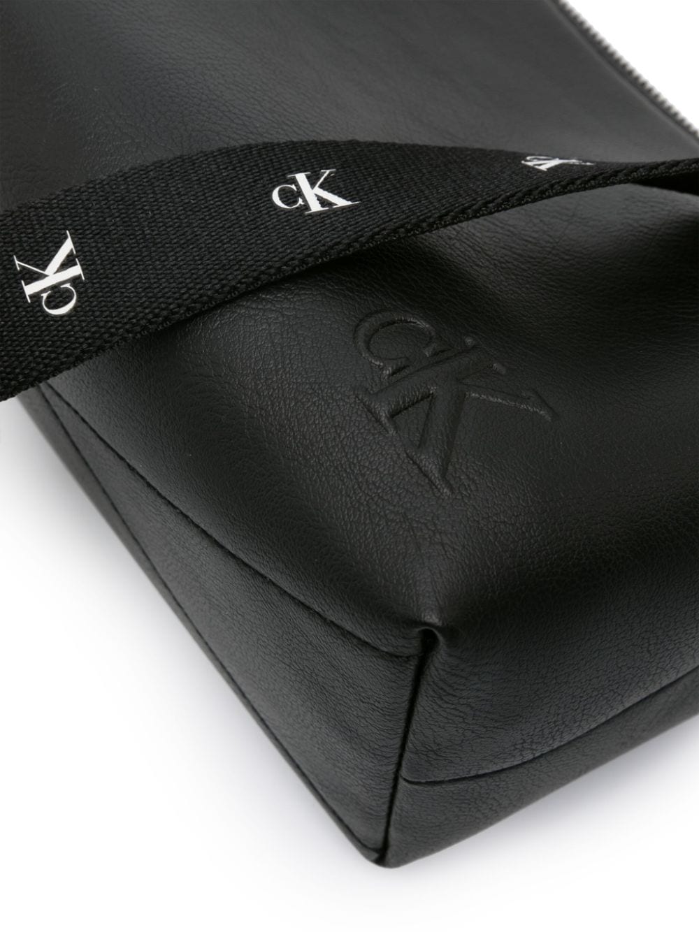 Shop Calvin Klein Jeans Est.1978 Logo-embossed Faux-leather Crossbody Bag In Black