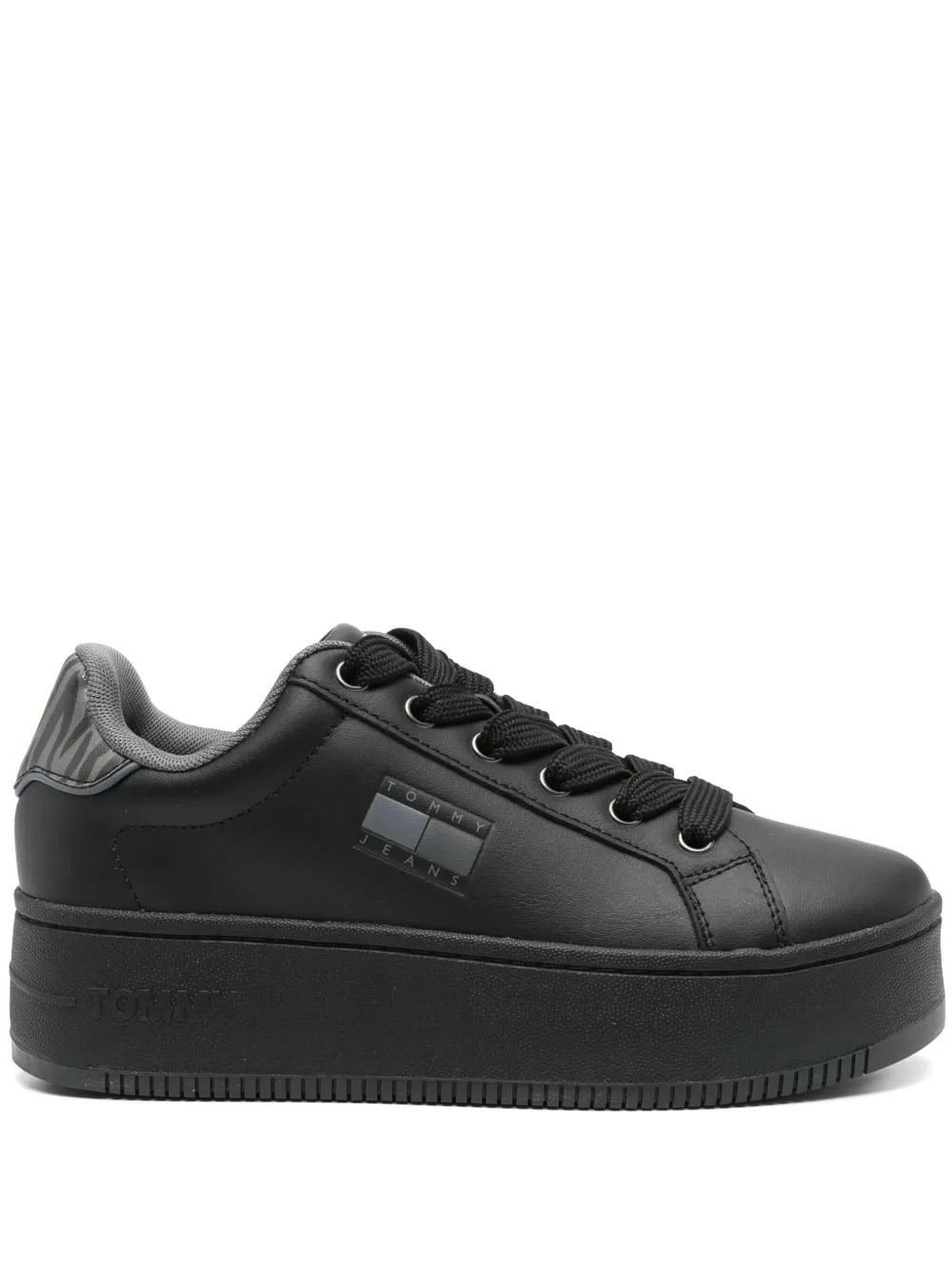 Tommy Jeans flag-print sneakers Black