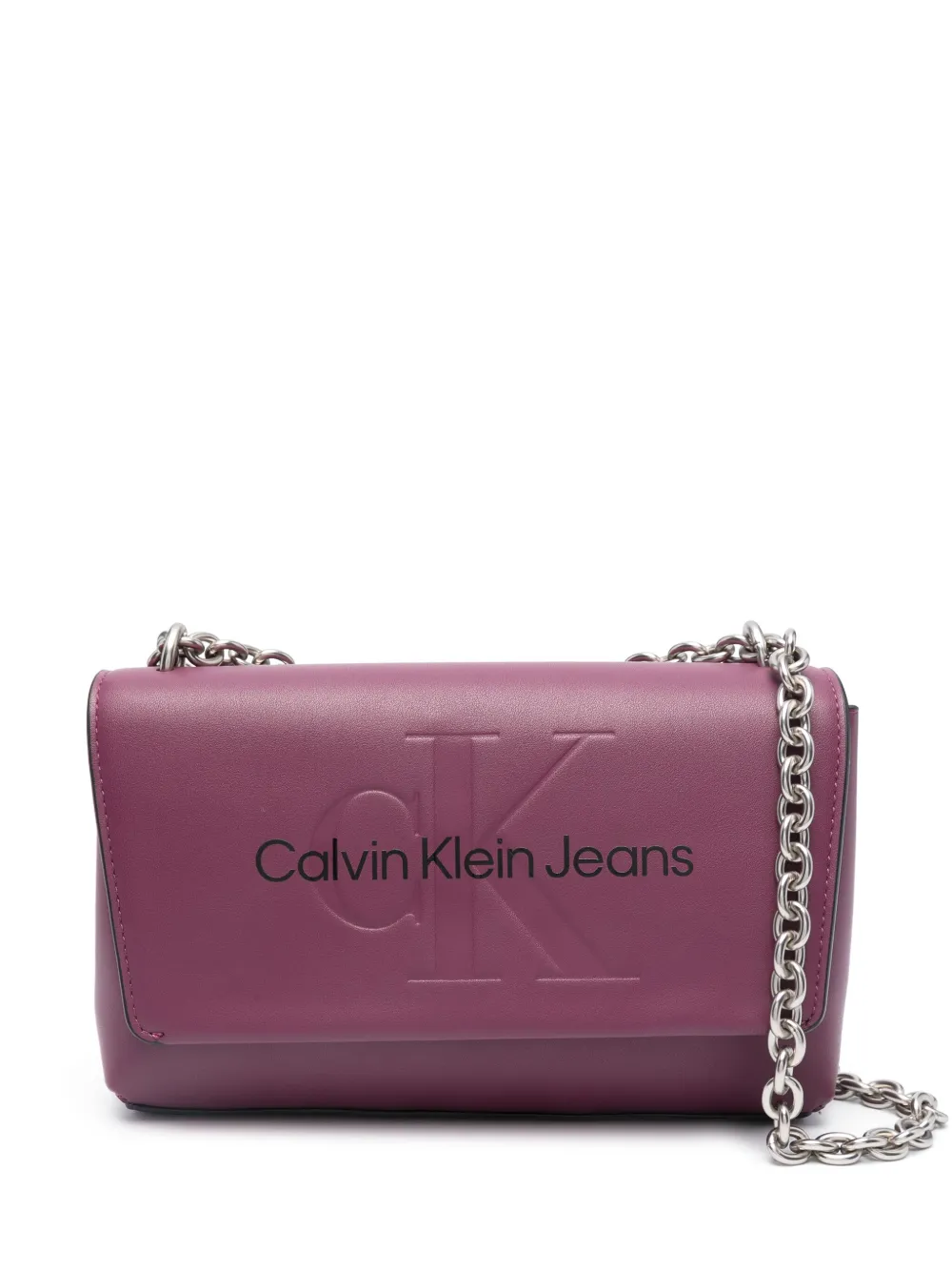 Calvin Klein Jeans Sculped leren crossbodytas Paars