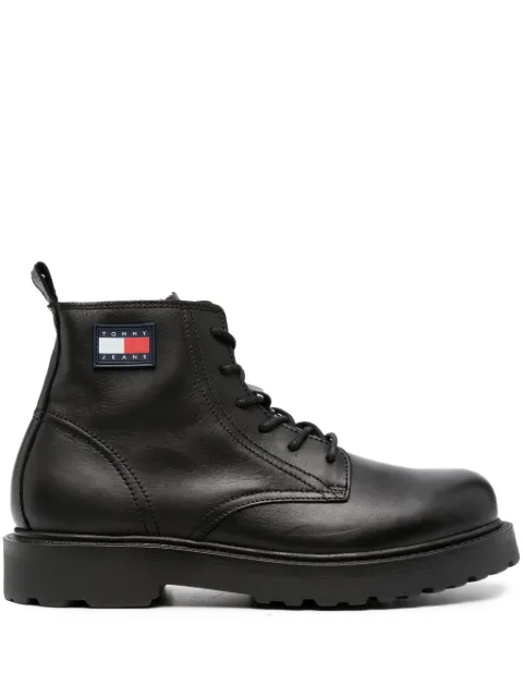 Tommy Jeans botas con agujetas y parche del logo