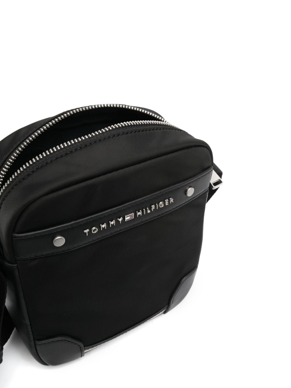 Shop Tommy Hilfiger Central Repreve Mini Messenger Bag In Black