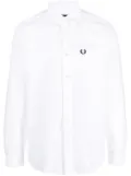 Fred Perry logo-embroidered cotton shirt - White