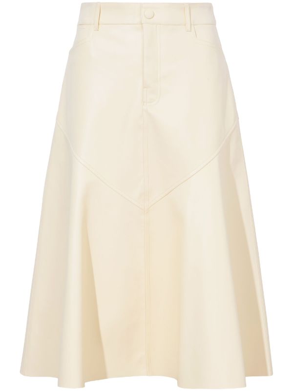 White leather hotsell a line skirt