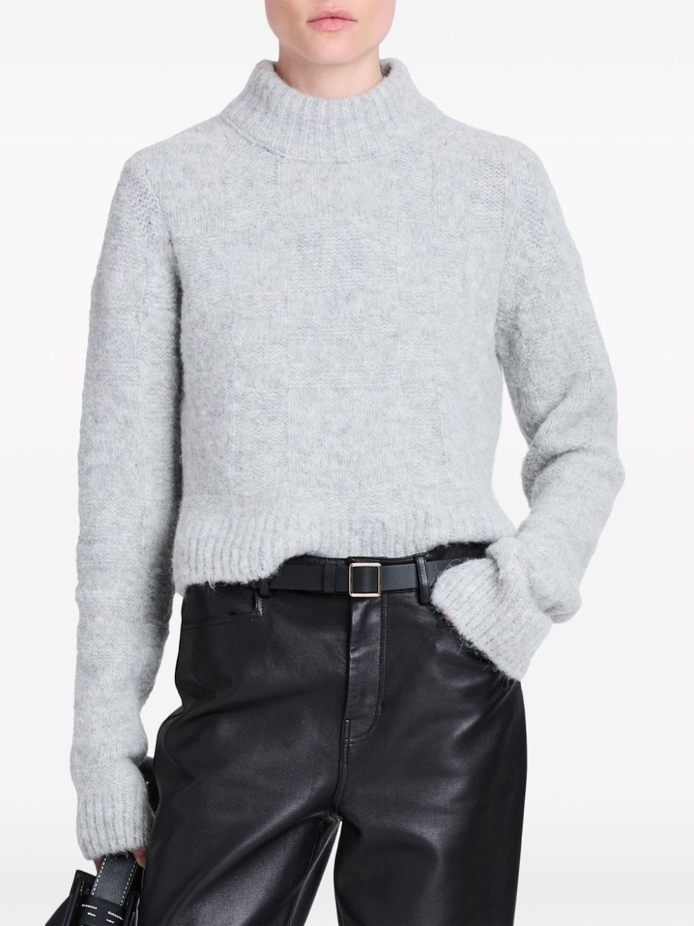 Shop Proenza Schouler White Label Brigitt Mock-neck Jumper In 灰色