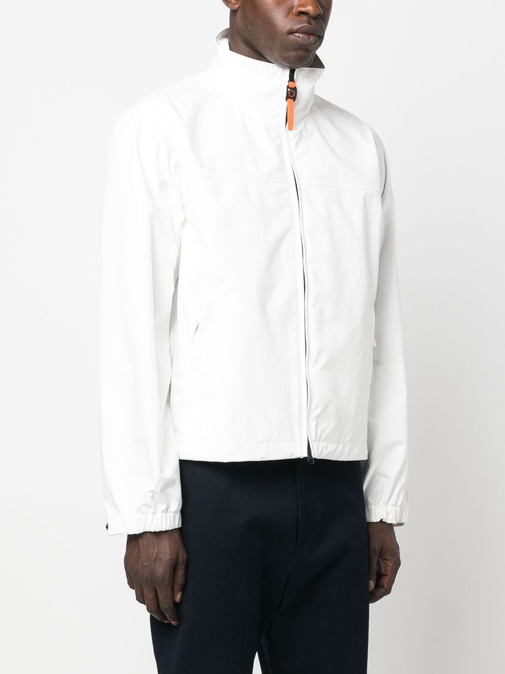 Shop Aspesi Stand-up Collar Jacket In White