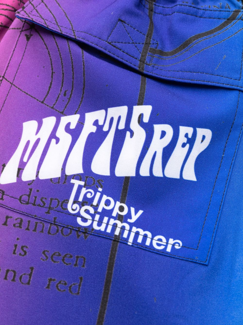 Shop Msftsrep Gradient-effect Printed Swim Shorts In Blau