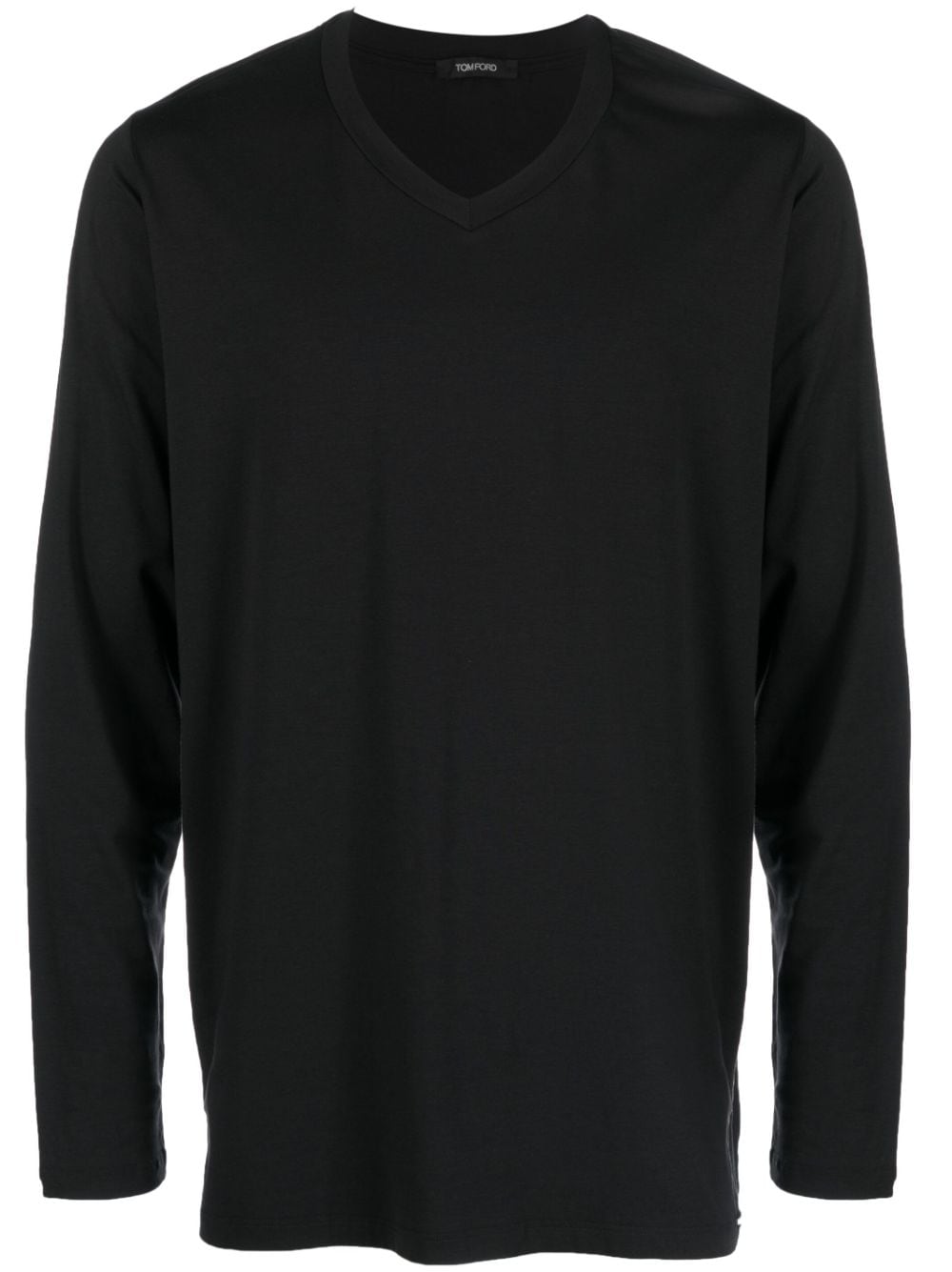 Tom Ford V-neck Long-sleeve T-shirt In Black