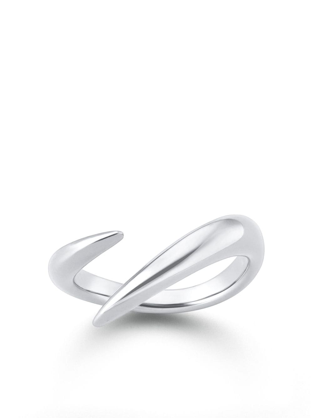 Shop Tasaki 18kt White Gold Collection Line Danger Horn Plus Ring In Silver