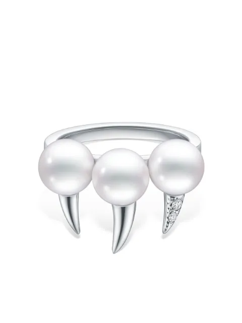 TASAKI 18kt white gold Danger Fang pearl and diamond ring