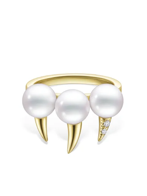 TASAKI bague en or 18ct Collection Line Danger Fang à perle