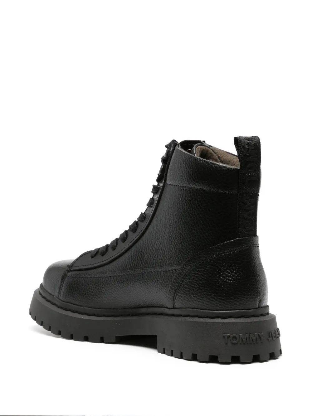 Tommy Jeans Lace-up Ankle Boots In Black