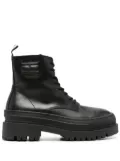 Tommy Jeans Foxing lace-up leather boots - Black