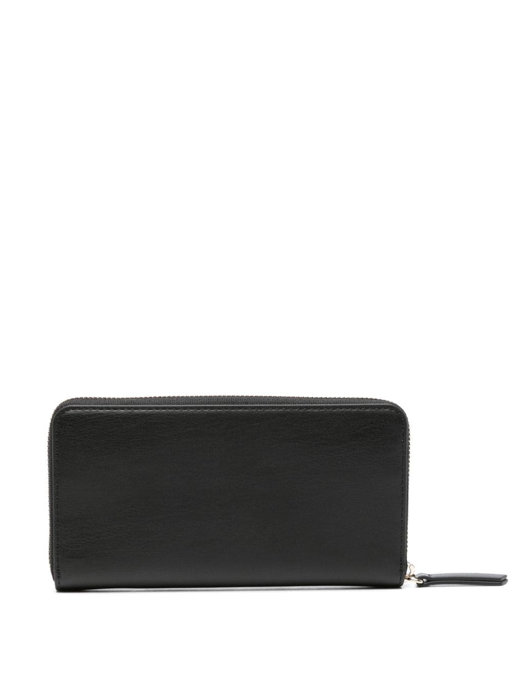Shop Tommy Hilfiger Large Monogram-plaque Faux-leather Wallet In Black