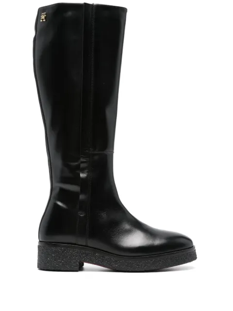 Tommy Hilfiger round-toe leather boots