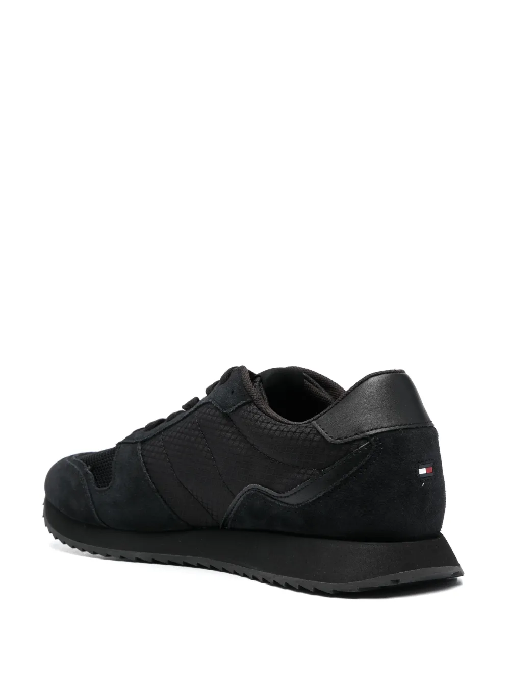 Shop Tommy Hilfiger Signature Tape Runner Sneakers In Black