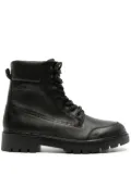 Calvin Klein Jeans logo-patch leather ankle boots - Black