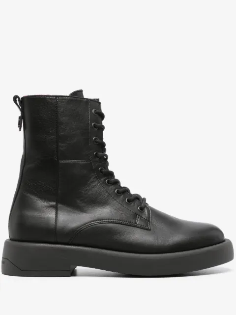 Tommy Hilfiger monogram-plaque leather ankle boots