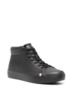   トミーヒルフィガー High-Top Lace-Up Sneaker High-Top Lace-Up TH Monogram Trainers | Black | Tommy Hilfiger